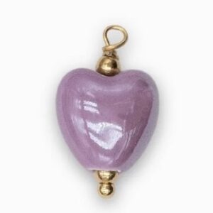 Charm Cœur Céramique - Lilas