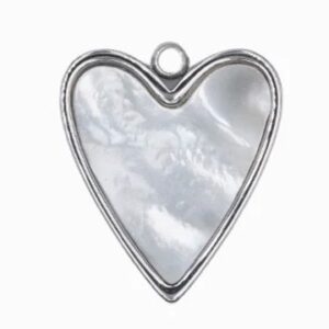 Charm Cœur Nacre - Argenté