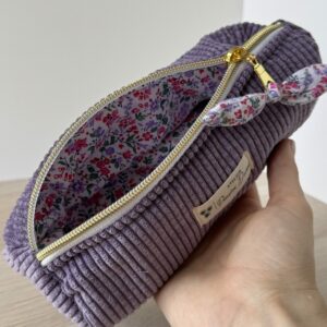 Trousse à stylos velours violet #1