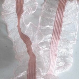 Elastique froufrous rose