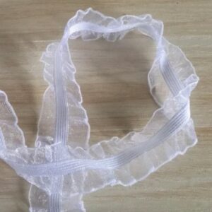 Elastique froufrous blanc